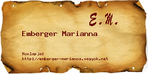 Emberger Marianna névjegykártya